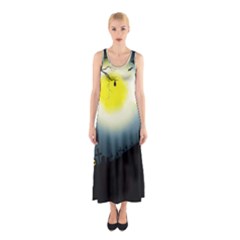 Halloween Landscape Sleeveless Maxi Dress