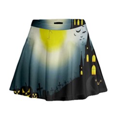 Halloween Landscape Mini Flare Skirt by Valentinaart