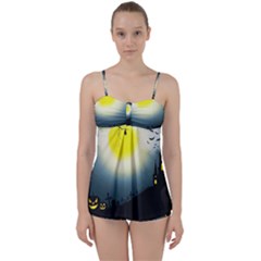 Halloween Landscape Babydoll Tankini Set