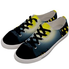 Halloween Landscape Men s Low Top Canvas Sneakers by Valentinaart