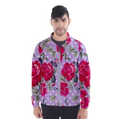 Shabby Chic,pink,roses,polka Dots Wind Breaker (men) by NouveauDesign