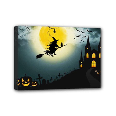 Halloween landscape Mini Canvas 7  x 5 