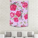 Shabby chic,pink,roses,polka dots Small Tapestry View2