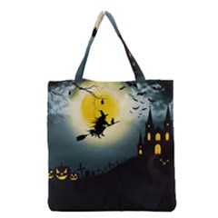 Halloween Landscape Grocery Tote Bag by Valentinaart