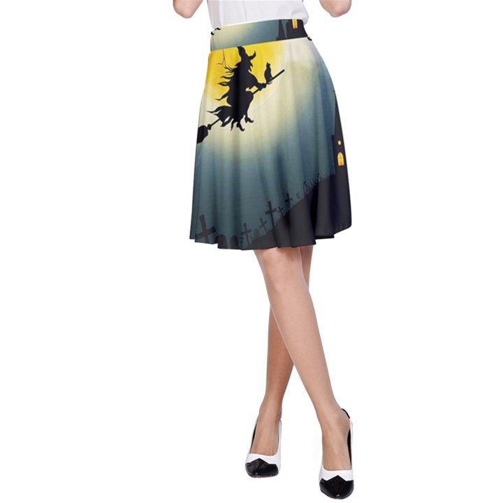 Halloween landscape A-Line Skirt