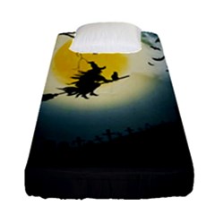 Halloween Landscape Fitted Sheet (single Size) by Valentinaart