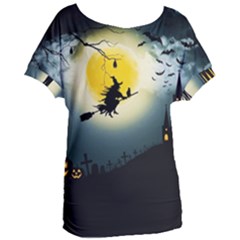 Halloween Landscape Women s Oversized Tee