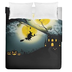 Halloween landscape Duvet Cover Double Side (Queen Size)