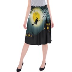 Halloween landscape Midi Beach Skirt