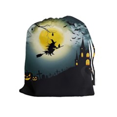 Halloween landscape Drawstring Pouches (Extra Large)