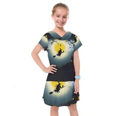 Halloween Landscape Kids  Drop Waist Dress