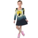 Halloween landscape Kids  Long Sleeve Velvet Dress View1