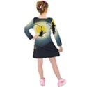 Halloween landscape Kids  Long Sleeve Velvet Dress View2