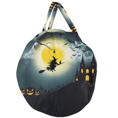 Halloween Landscape Giant Round Zipper Tote