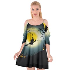 Halloween landscape Cutout Spaghetti Strap Chiffon Dress