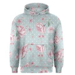 Shabby Chic,pink,roses,polka Dots Men s Pullover Hoodie by NouveauDesign