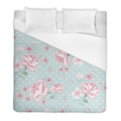 Shabby Chic,pink,roses,polka Dots Duvet Cover (full/ Double Size) by NouveauDesign