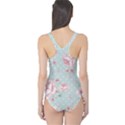 Shabby chic,pink,roses,polka dots One Piece Swimsuit View2