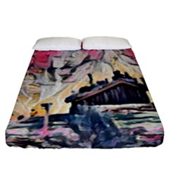 Modern Abstract Painting Fitted Sheet (queen Size) by NouveauDesign