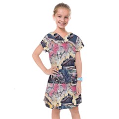 Modern Abstract Painting Kids  Drop Waist Dress