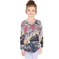 Modern Abstract Painting Kids  Long Sleeve Tee