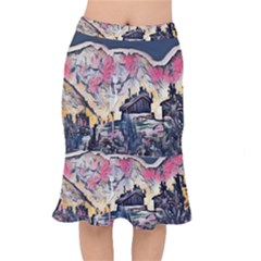 Modern Abstract Painting Mermaid Skirt