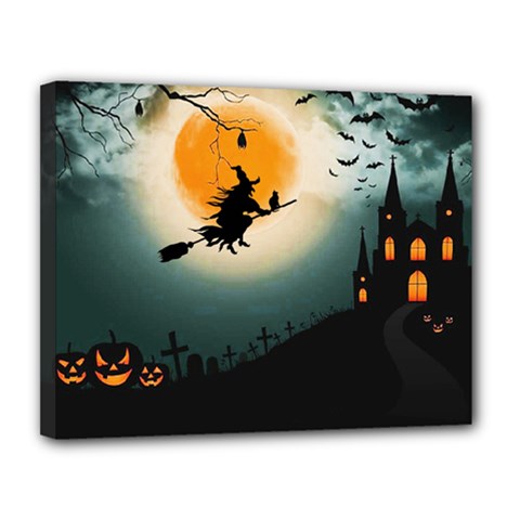 Halloween Landscape Canvas 14  X 11  by Valentinaart