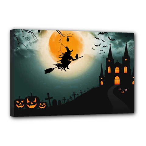 Halloween Landscape Canvas 18  X 12  by Valentinaart