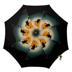 Halloween Landscape Hook Handle Umbrellas (medium) by Valentinaart