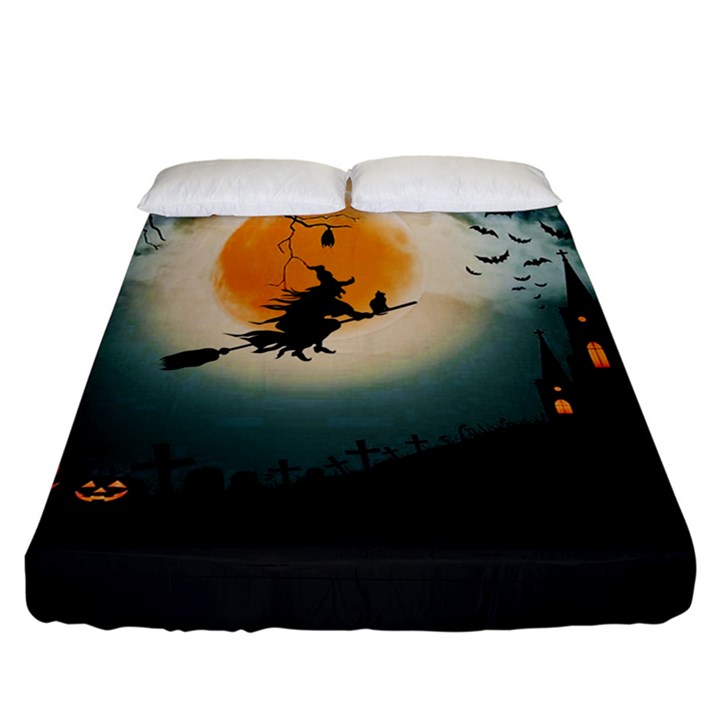 Halloween landscape Fitted Sheet (California King Size)