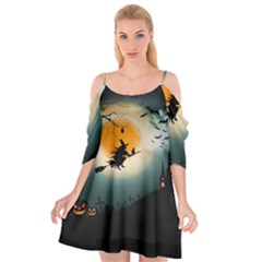 Halloween Landscape Cutout Spaghetti Strap Chiffon Dress by Valentinaart