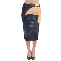 Werewolf Velvet Midi Pencil Skirt by Valentinaart