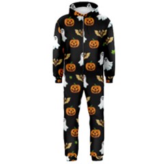 Halloween Pattern Hooded Jumpsuit (men)  by Valentinaart