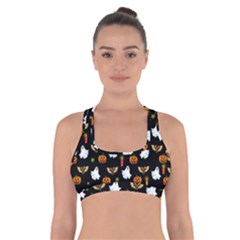 Halloween Pattern Cross Back Sports Bra