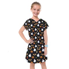 Halloween Pattern Kids  Drop Waist Dress by Valentinaart