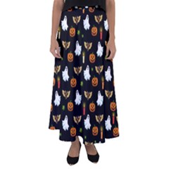 Halloween Pattern Flared Maxi Skirt