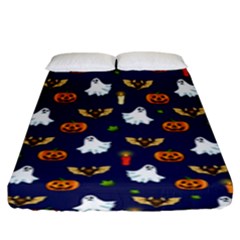 Halloween Pattern Fitted Sheet (king Size) by Valentinaart