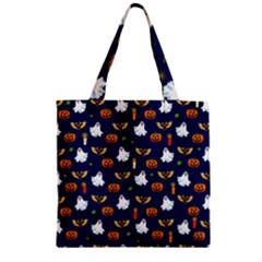 Halloween Pattern Zipper Grocery Tote Bag by Valentinaart