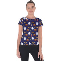 Halloween Pattern Short Sleeve Sports Top 