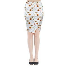 Halloween Pattern Midi Wrap Pencil Skirt by Valentinaart