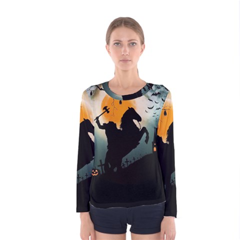 Headless Horseman Women s Long Sleeve Tee by Valentinaart