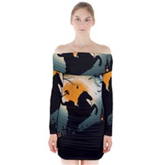 Headless Horseman Long Sleeve Off Shoulder Dress by Valentinaart