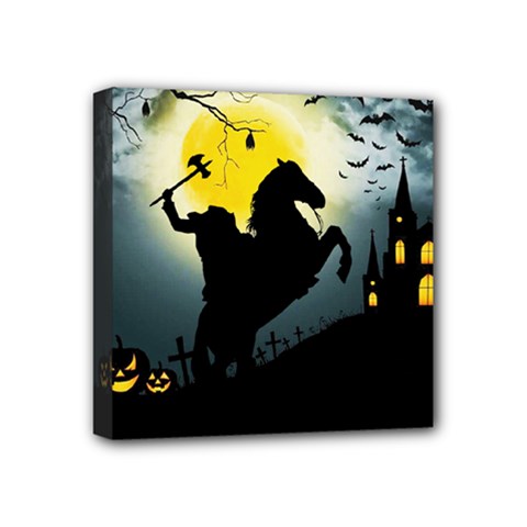 Headless Horseman Mini Canvas 4  X 4  by Valentinaart