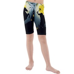 Headless Horseman Kids  Mid Length Swim Shorts by Valentinaart