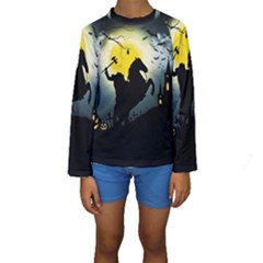 Headless Horseman Kids  Long Sleeve Swimwear by Valentinaart