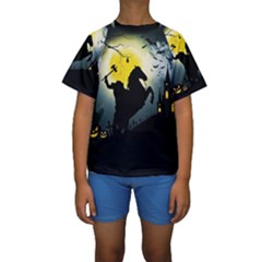 Headless Horseman Kids  Short Sleeve Swimwear by Valentinaart