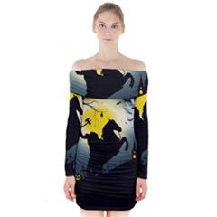 Headless Horseman Long Sleeve Off Shoulder Dress by Valentinaart