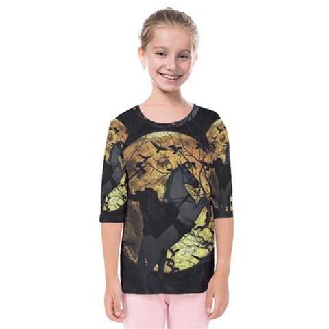 Headless Horseman Kids  Quarter Sleeve Raglan Tee by Valentinaart