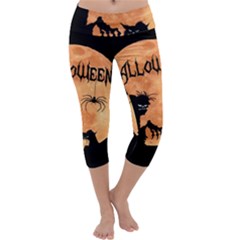 Halloween Capri Yoga Leggings by Valentinaart