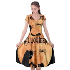 Halloween Cap Sleeve Wrap Front Dress by Valentinaart